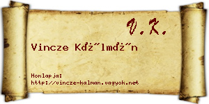 Vincze Kálmán névjegykártya