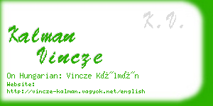 kalman vincze business card